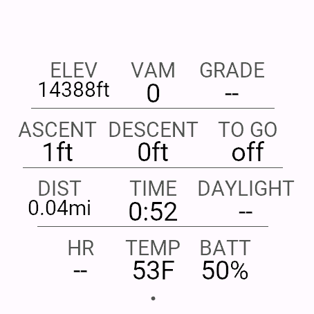 Cairn Pro twelve-metric screenshot on Venu 3
