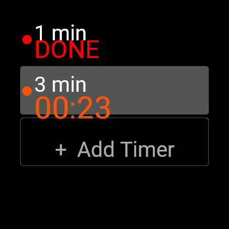 Multitime timer list screenshot on Venu 3